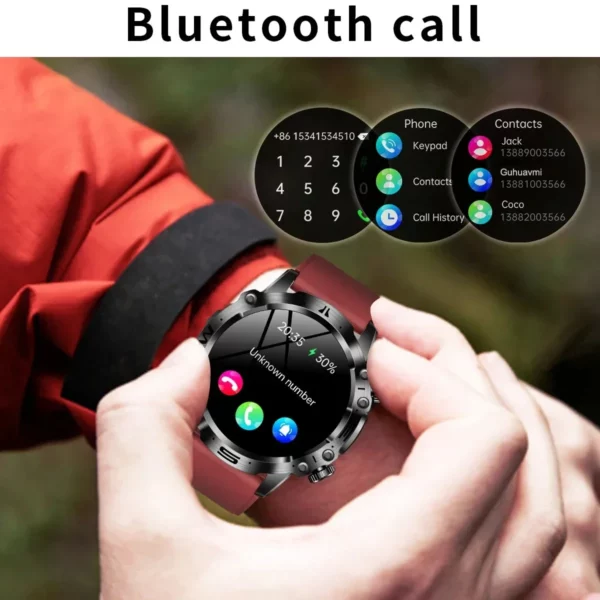 2024 New Blood Lipids Uric Acid Blood Glucose Smart Watch For Men ECG+PPG Fitness Tracker Clock Bluetooth Call Health Smartwatch - Image 3